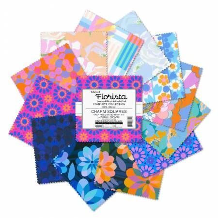Charm Pack 5x5 Squares - Robert Kaufman "Florista" - 40 5" Squares