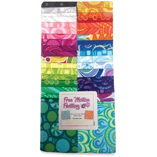 Benartex Free Motion Fantasy 2 Strip-pies - 40 2.5" Strips Flat Pack