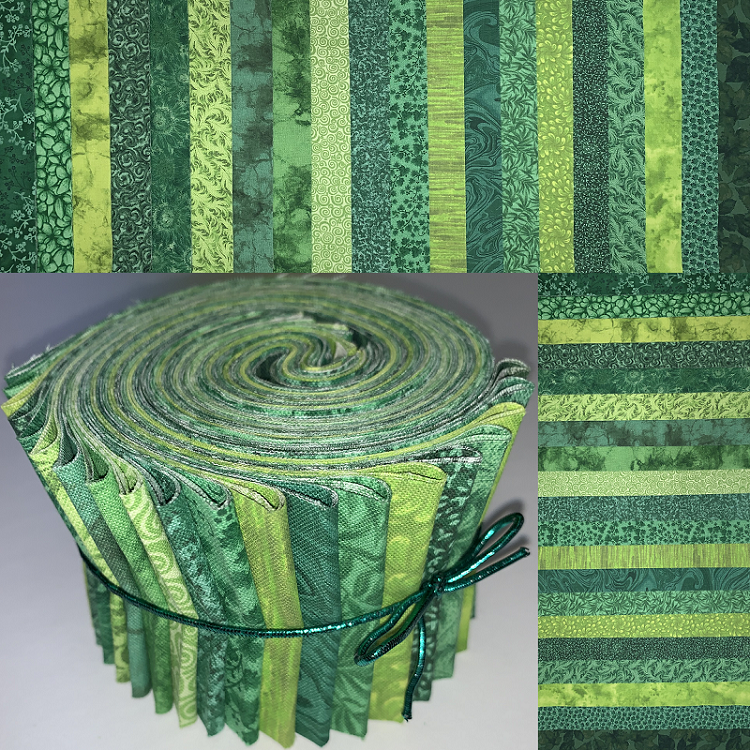 Fresh Greens 2.5" Roll - 20 Fabrics, 20 Total Strips