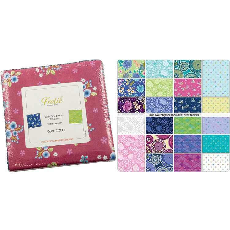 Charm Pack 5x5 Squares - Benartex Frolic - 40 5" Squares