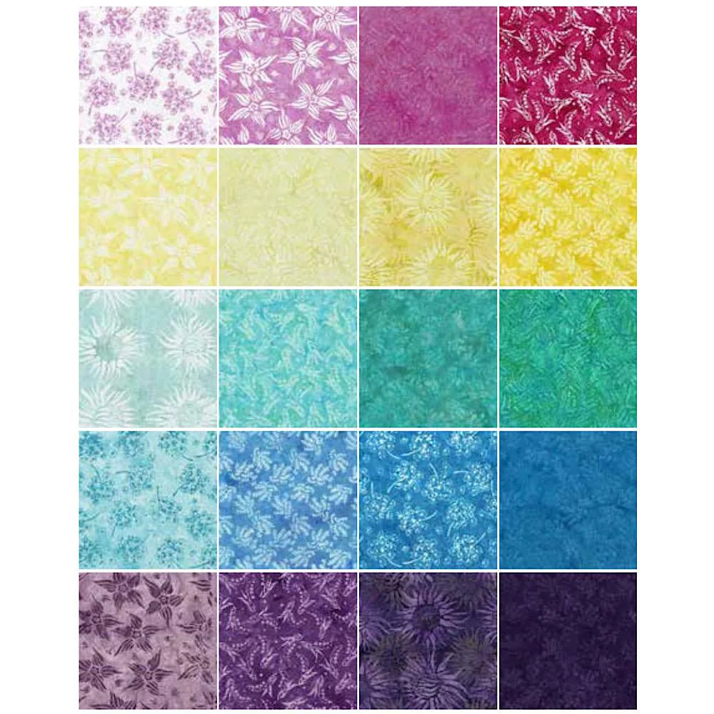 Island Batik - Floral Wonders - 20 Fabrics, 40 Total Strips
