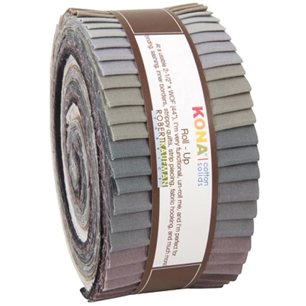 Robert Kaufman Kona Cotton Gray Area Palette Roll-up - 40 Strip Roll