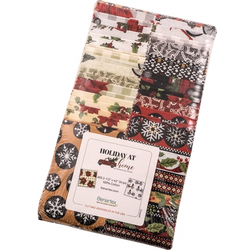 Benartex Holiday At Home Strip-pies - 40 2.5" Strips Flat Pack