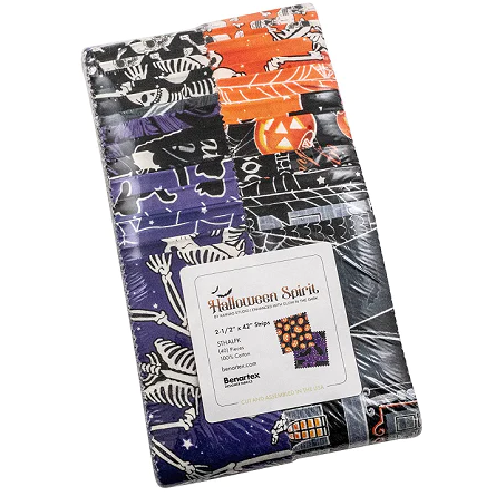 Benartex Halloween Spirit Strip-pies - 40 2.5" Strips Flat Pack