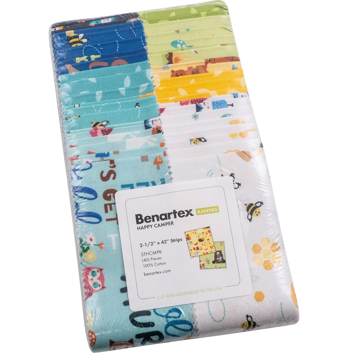 Benartex Happy Camper Strip-pies - 40 2.5" Strips Flat Pack