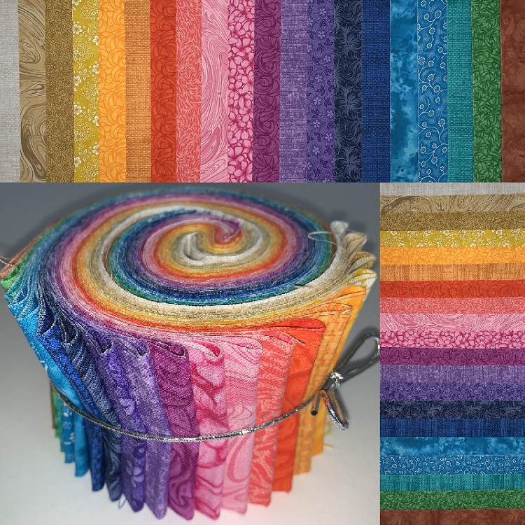 A selection of some of the fabrics going into this freebie!