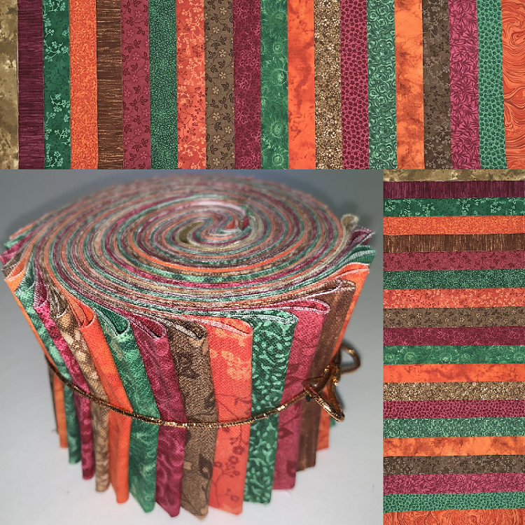 Harvest Palette 2.5" Roll - 20 Fabrics, 20 Total Strips