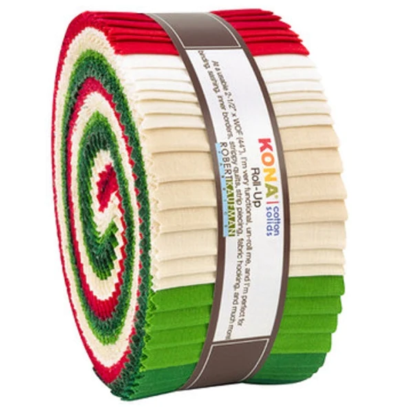 Robert Kaufman Kona Cotton Holiday Palette Roll-up - 40 Strip Roll