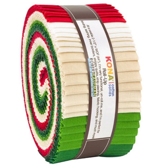Robert Kaufman Kona Cotton Holiday Palette Roll-up - 40 Strip Roll