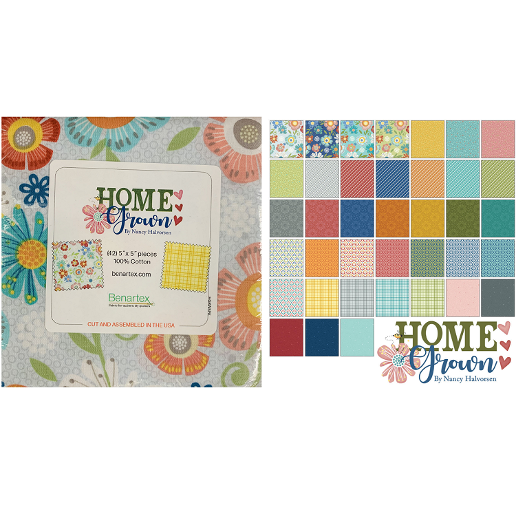 Charm Pack 5x5 Squares - Benartex Home Grown - 40 5" Squares