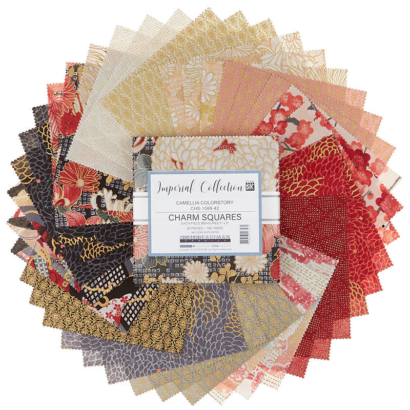 Charm Pack 5x5 Squares - Robert Kaufman "Imperial Collection: Camellia Colorstory" - 40 5" Squares