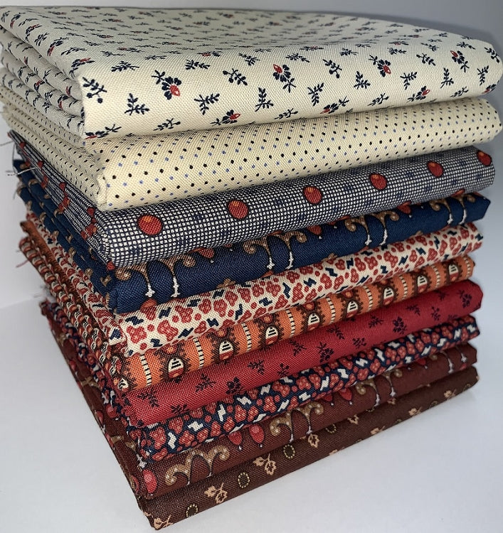 Marcus Fabrics Indigo & Madder Half-yard Bundle - 10 Fabrics, 5 Total Yards