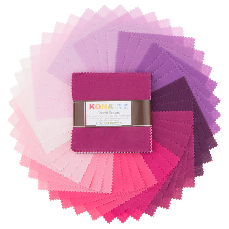 Kona Cotton - New Bright Palette Charm Pack - by Robert Kaufman Fabrics