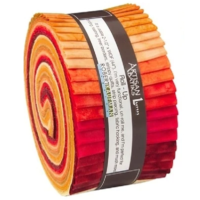 Robert Kaufman Artisan Batiks: Prisma Dyes, Lava Flow Roll-up - 40 Total Strips