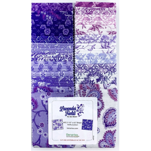 Benartex Lavender Fields Strip-pies - 40 2.5" Strips Flat Pack