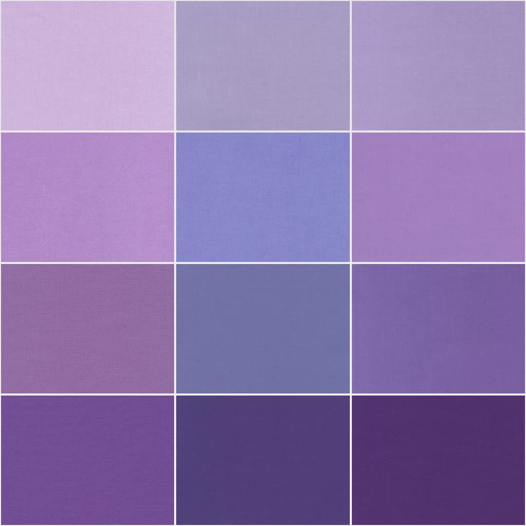 Charm Pack 5x5 Squares - Robert Kaufman Kona Solid Lavender Fields Colorway - 40 5" Squares