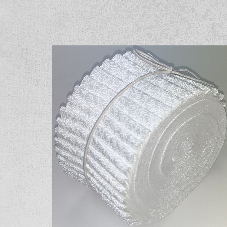 White Leaf - White Tone Print 2.5" Roll - 20 Strips