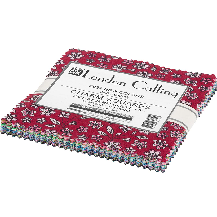 Charm Pack 5x5 Squares - Robert Kaufman "London Calling" - 40 5" Squares