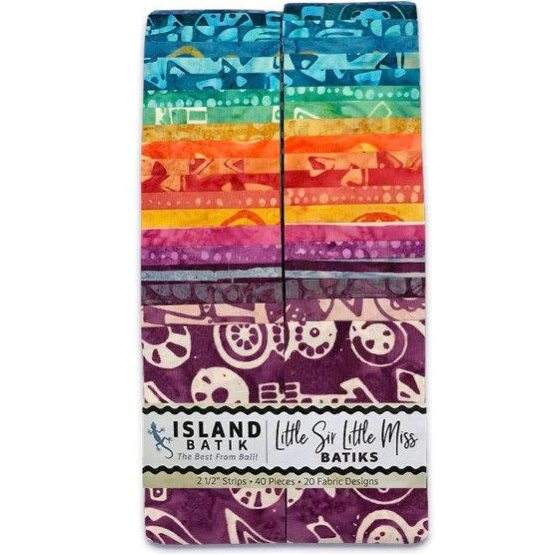 Island Batik - Little Sir Little Miss - 20 Fabrics, 40 Total Strips