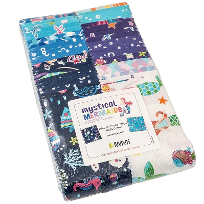 Benartex Mystical Mermaids Strip-pies - 40 2.5" Strips Flat Pack