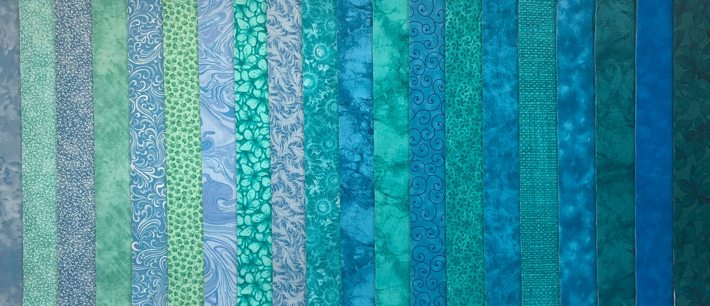 Mermaid 2.5" Roll - 20 Fabrics, 20 Total Strips