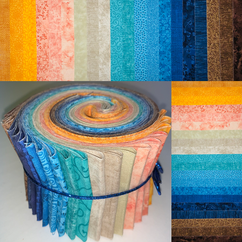 Modern Retro 2.5" Roll - 20 Fabrics, 20 Strips