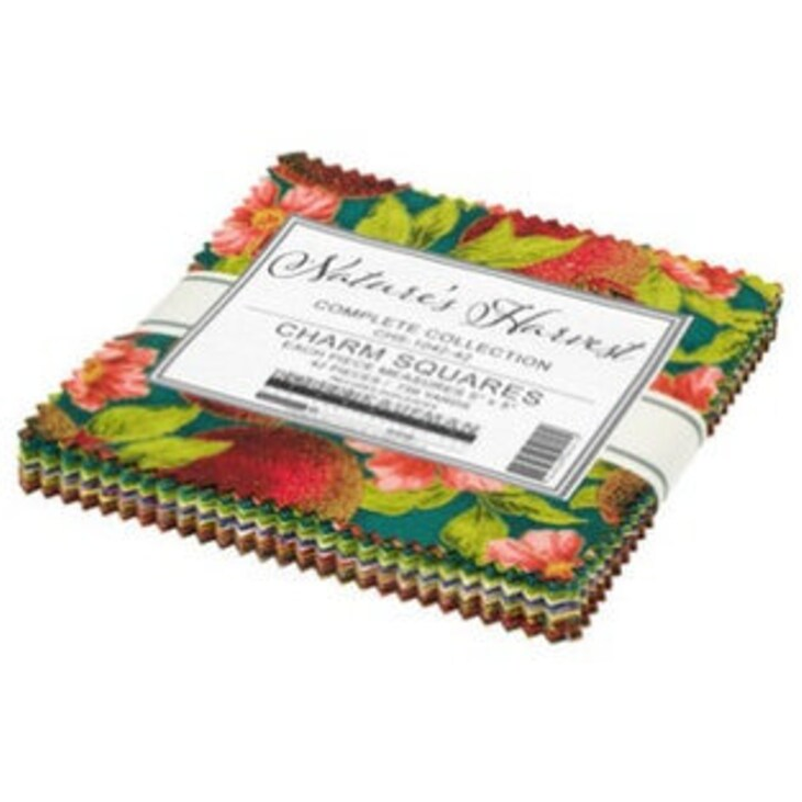Charm Pack 5x5 Squares - Robert Kaufman "Nature's Harvest" - 40 5" Squares