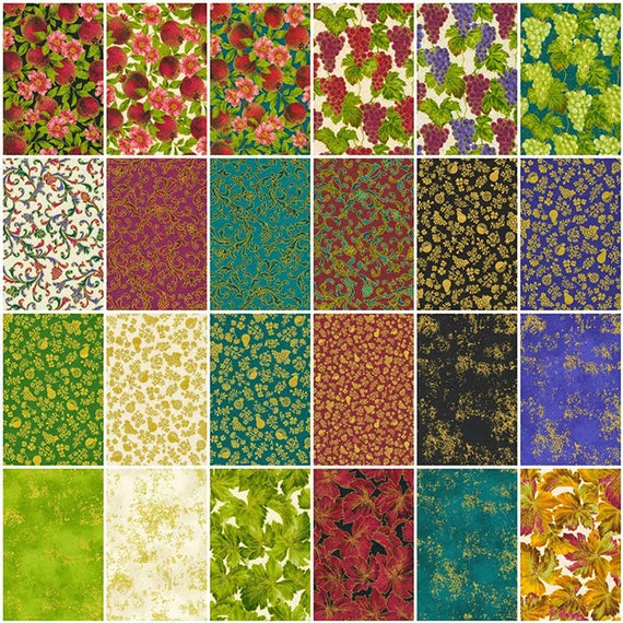 Charm Pack 5x5 Squares - Robert Kaufman "Nature's Harvest" - 40 5" Squares