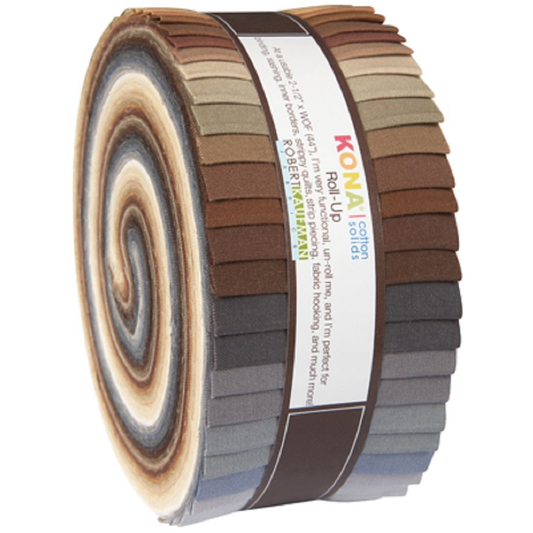 Robert Kaufman Kona Cotton Neutrals Palette Roll-up - 41 Strip Roll