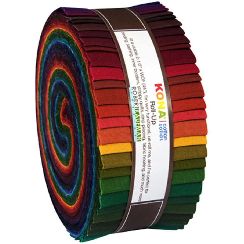 Robert Kaufman Kona Cotton New Dark Palette Roll-up - 41 Strip Roll