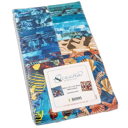 Benartex Oceana Strip-pies - 40 2.5" Strips Flat Pack