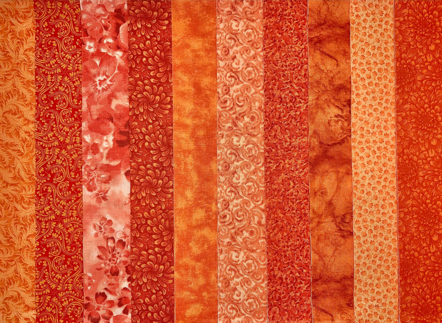 Basic Colors - Orange 2.5" Roll - 10 Fabrics, 20 Total Strips