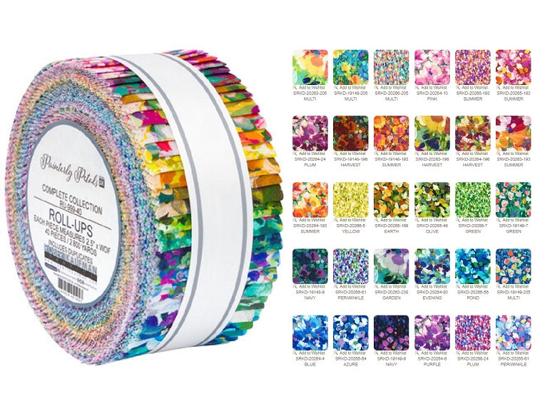 Robert Kaufman Painterly Petals 2021 Roll-up - 40 Strip Roll