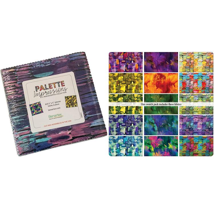 Charm Pack 5x5 Squares - Benartex Palette Impressions - 40 5" Squares