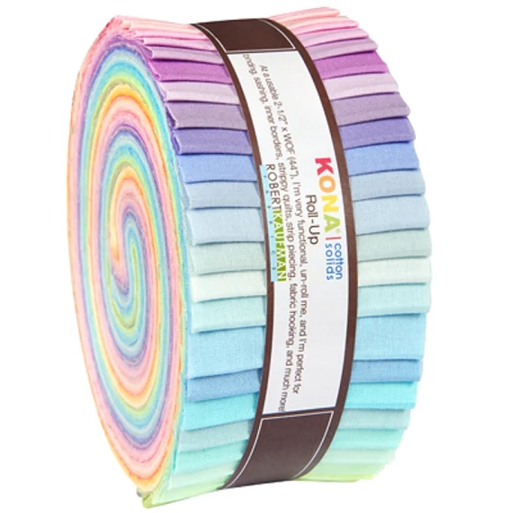 Robert Kaufman Kona Cotton New Pastel Roll-up - 40 Strip Roll