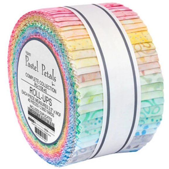 Robert Kaufman Artisan Batiks: Pastel Petals Roll-up - 40 Total Strips