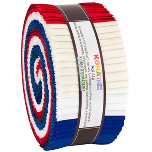 Robert Kaufman Kona Cotton Patriotic Palette Roll-up - 40 Strip Roll