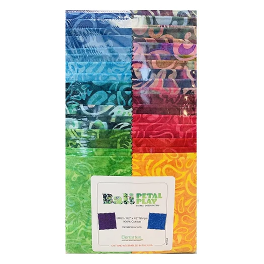 Benartex Bali Batik Petal Play Batiks Strip-pies - 40 2.5" Strips