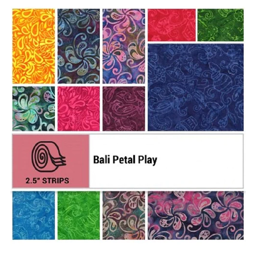 Benartex Bali Batik Petal Play Batiks Strip-pies - 40 2.5" Strips