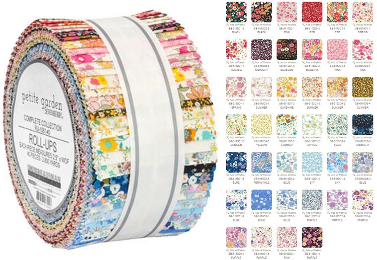 Robert Kaufman Petite Garden By Sevenberry Roll-up - 40 Strip Roll