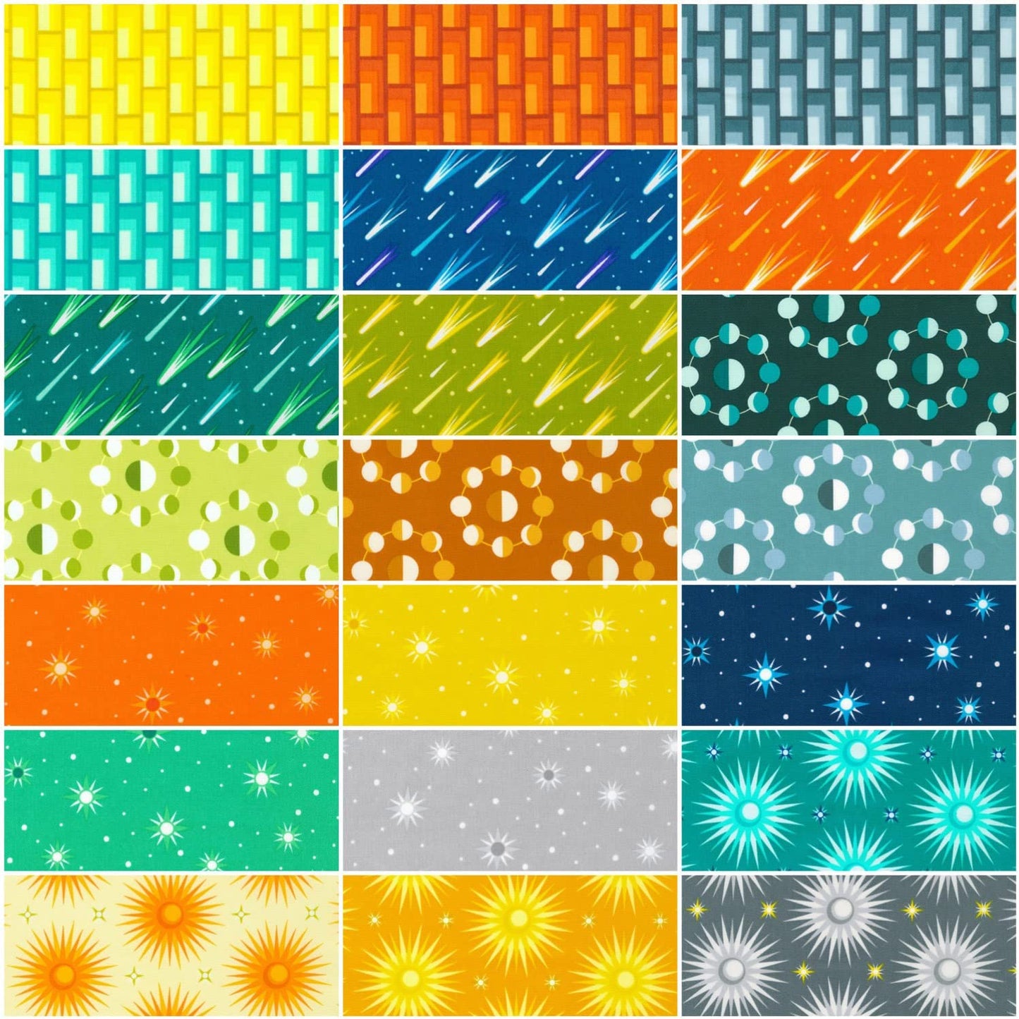 Charm Pack 5x5 Squares - Robert Kaufman "Planetarium" - 40 5" Squares