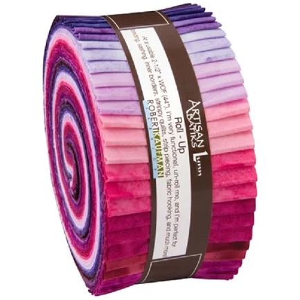Robert Kaufman Artisan Batiks: Prisma Dyes, Plum Perfect Roll-up - 40 Total Strips