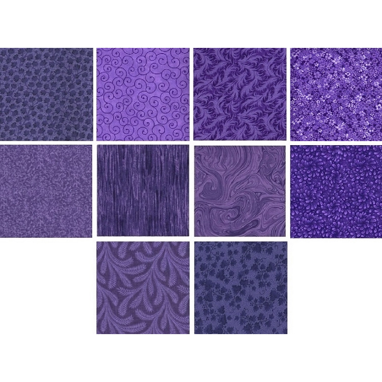 Charm Pack 5x5 Squares - Basic Colors Purple - 40 5" Squares