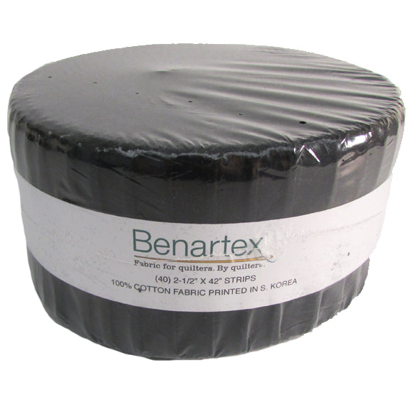 Benartex Solid Black - 40 2.5" Strip Pinwheel