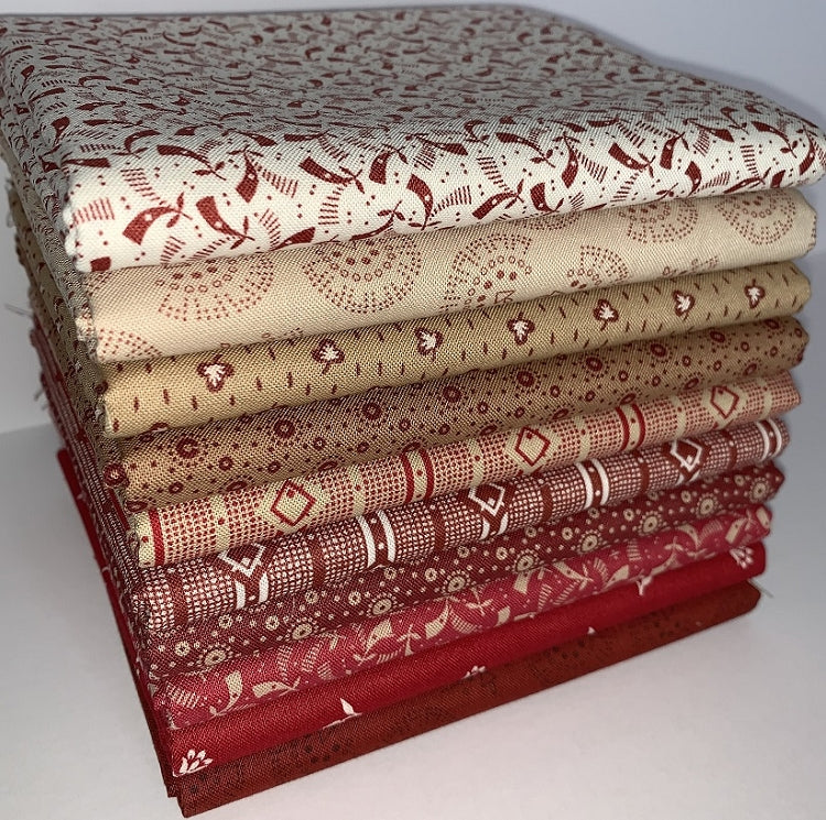Marcus Fabrics "Red Repros" Half-yard Bundle - 10 Fabrics, 5 Total Yards