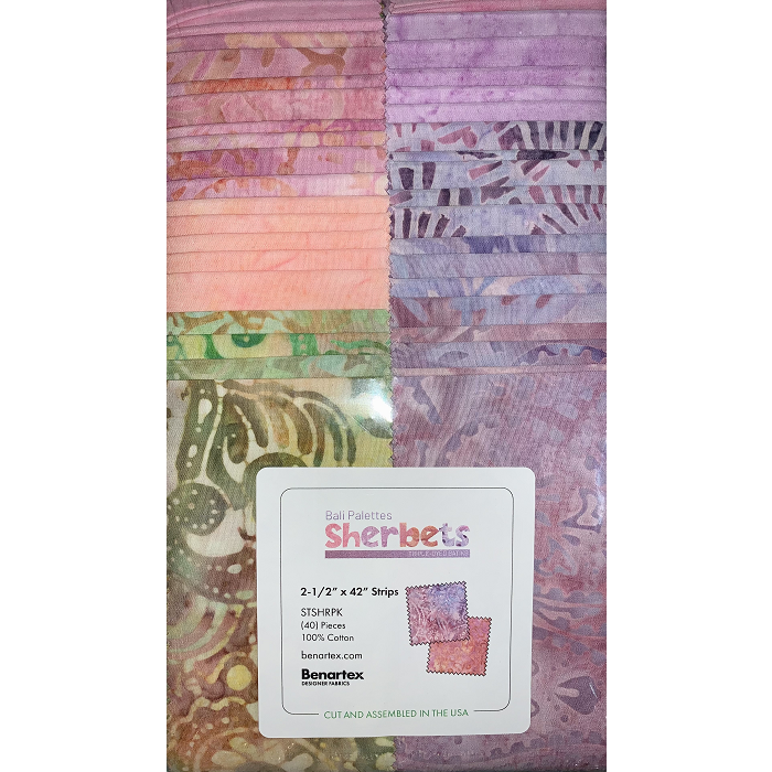 Benartex Bali Batik Sherbets Batiks Strip-pies - 40 2.5" Strips