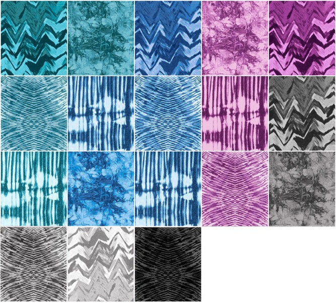 Benartex Shibori Strip-pies - 40 2.5" Strips