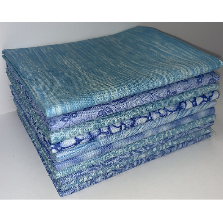 Basic Colors - Sky Fat Quarter Bundle - 10 Fabrics, 10 Total Fat Quarters