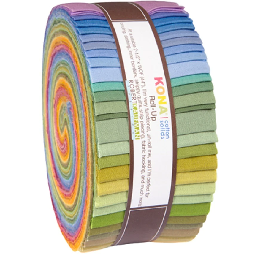 Robert Kaufman Kona Cotton New Dusty Palette Roll-up - 41 Strip Roll