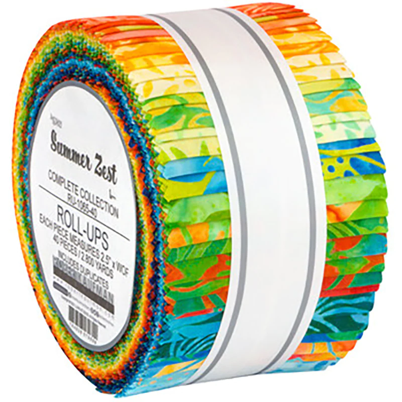 Robert Kaufman Artisan Batiks: Summer Zest Roll-up - 40 Total Strips